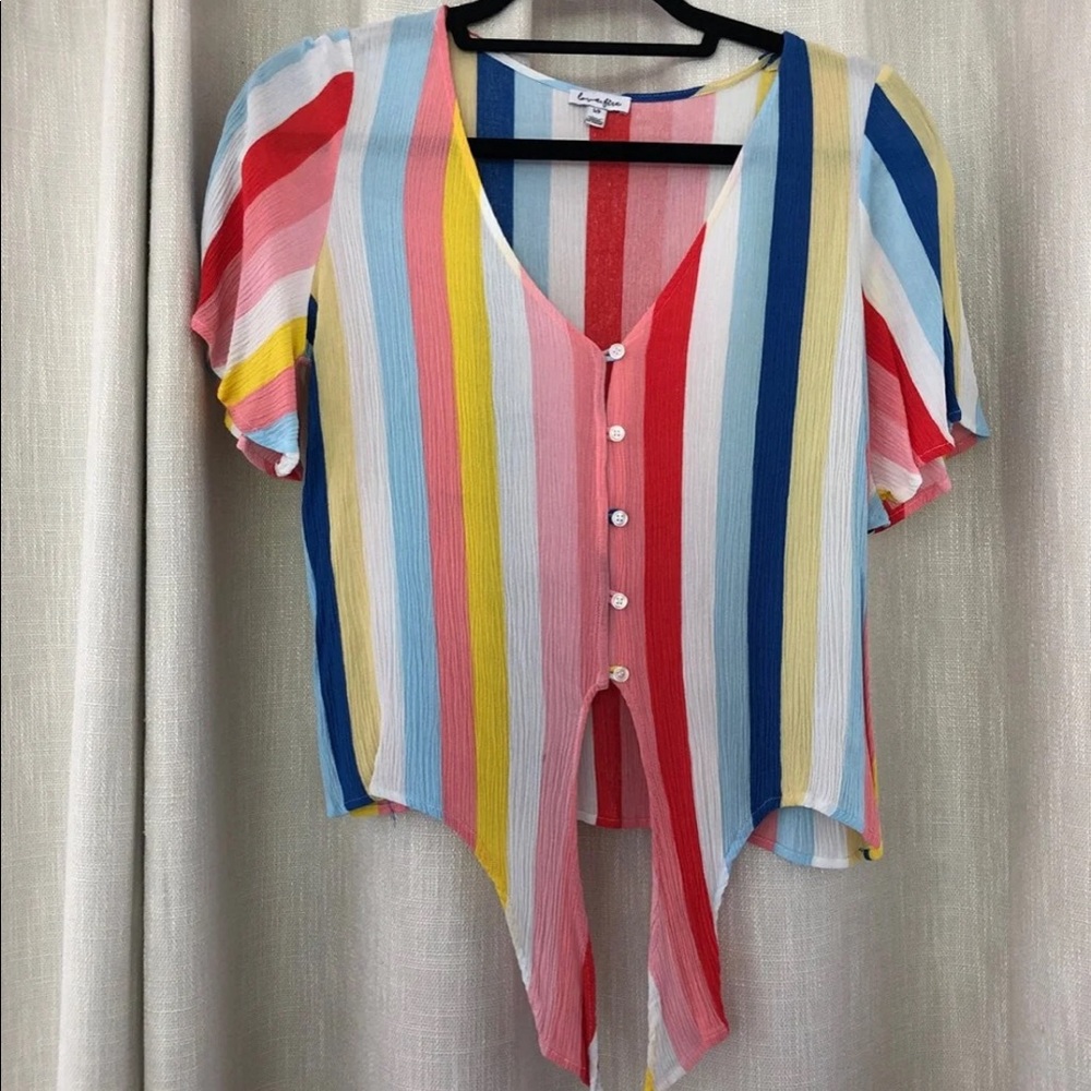 Front Tie Multicolor Top